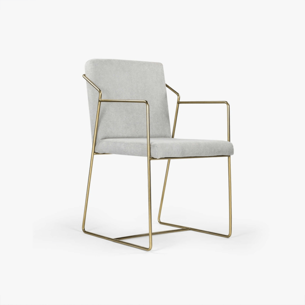 Toshi Study Chair with Gold Powder Coating on Mild steel